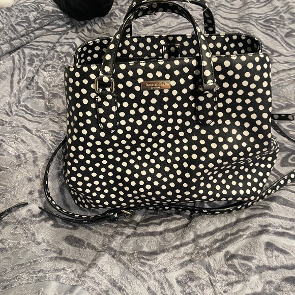 Kate spade polka dot handbag/shoulder strap accessory and matching wallet - Picture 8 of 10